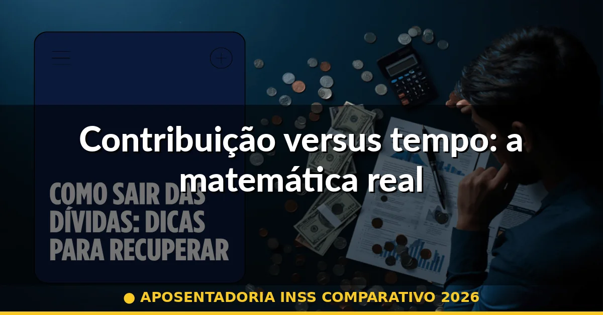 Contribuição versus tempo: a matemática real — aposentadoria inss comparativo 2026