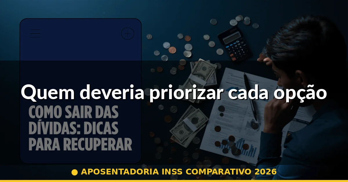 Quem deveria priorizar cada opção — aposentadoria inss comparativo 2026