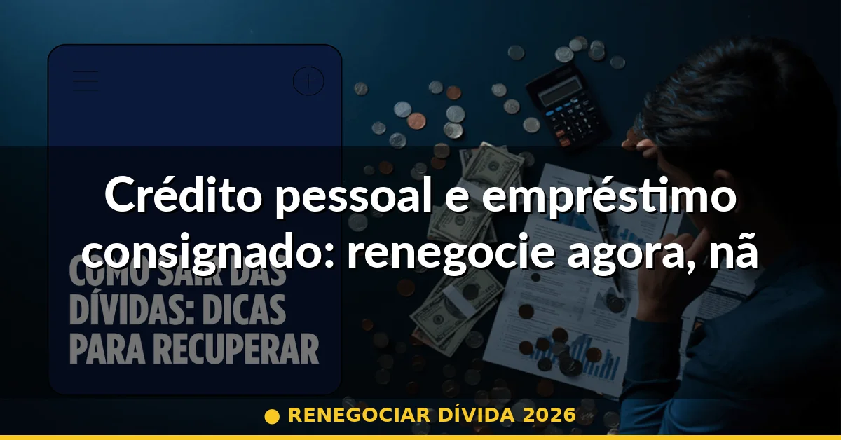 Crédito pessoal e empréstimo consignado: renegocie agora, não espere por 2026 — renegociar dívida 2026