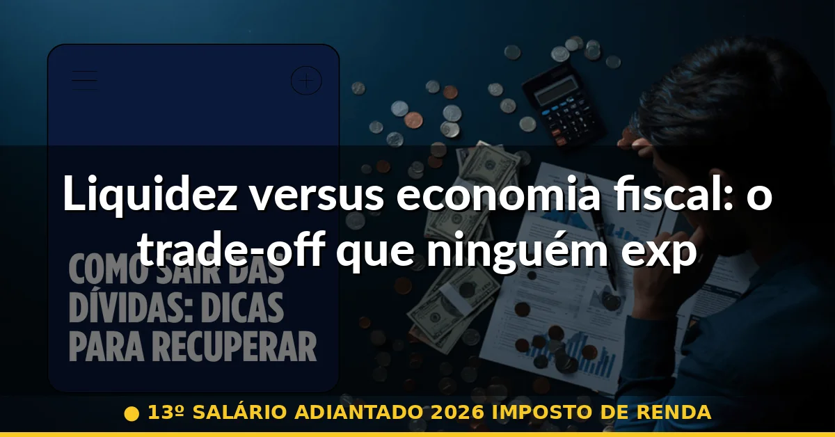 Liquidez versus economia fiscal: o trade-off que ninguém explica — 13º salário adiantado 2026 imposto de renda