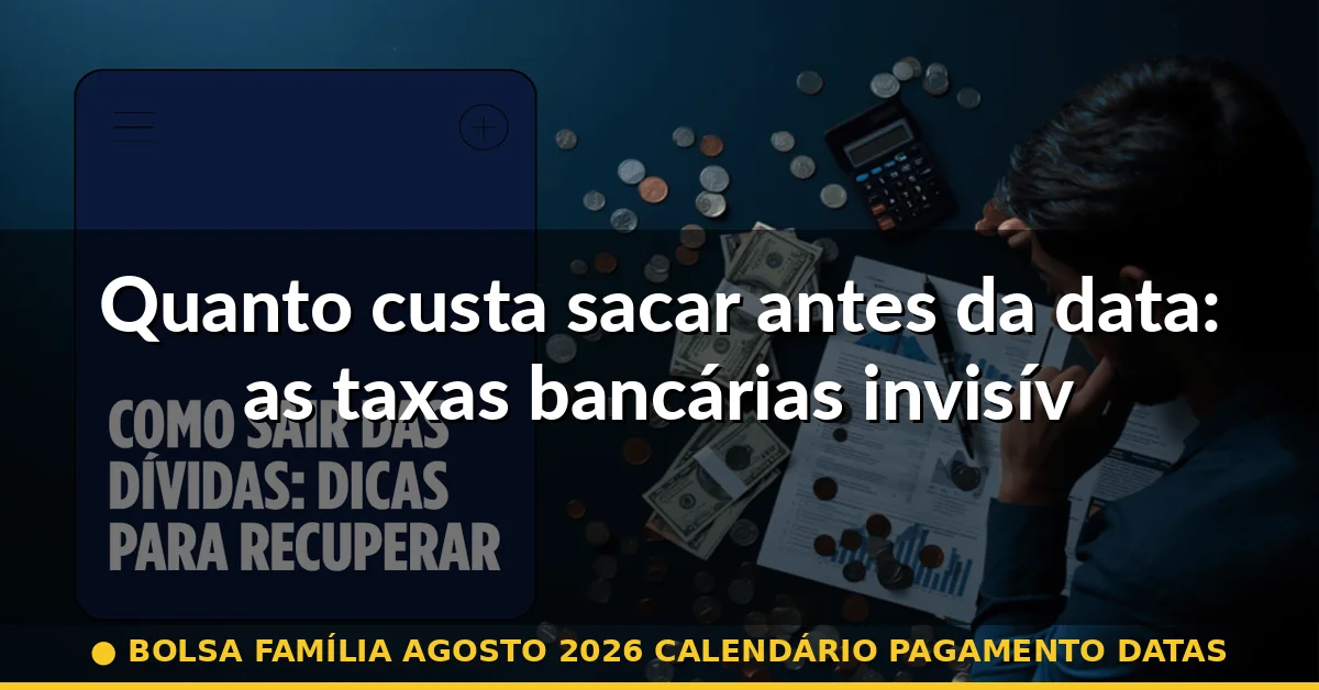 Quanto custa sacar antes da data: as taxas bancárias invisíveis — bolsa família agosto 2026 calendário pagamento datas