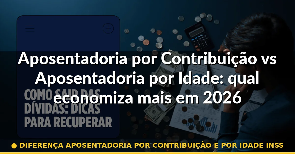diferença aposentadoria por contribuição e por idade inss — Guia completo 2026