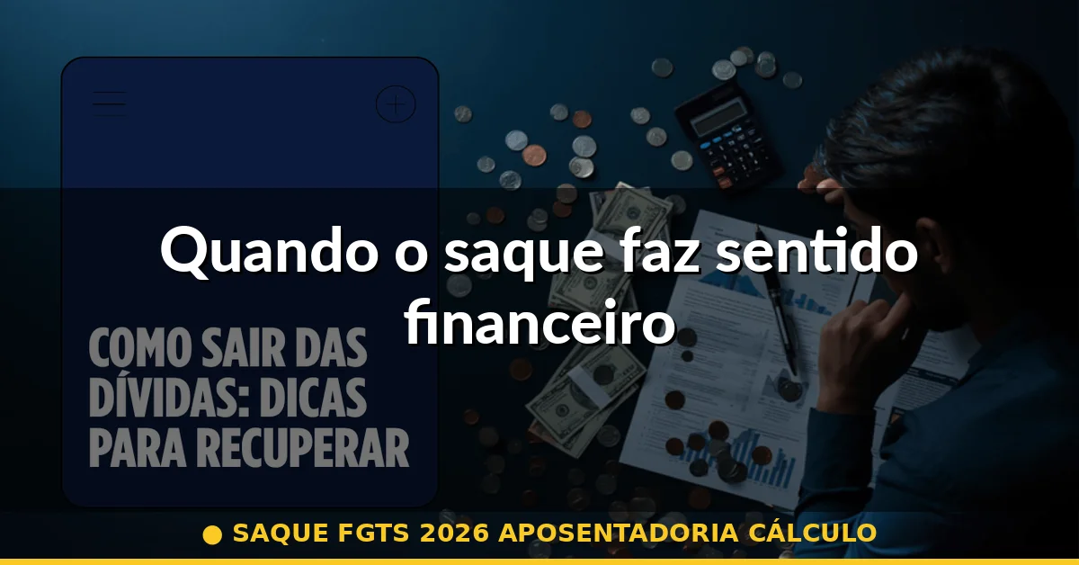 Quando o saque faz sentido financeiro — saque fgts 2026 aposentadoria cálculo