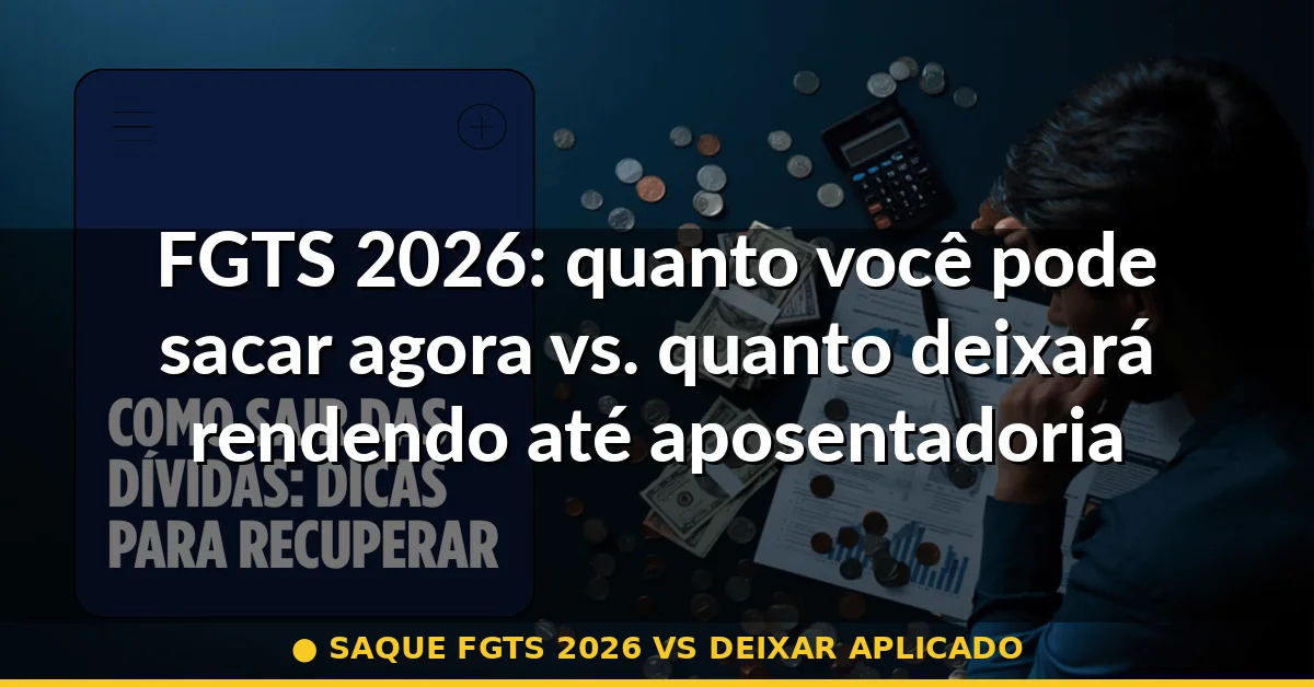 saque fgts 2026 vs deixar aplicado — Guia completo 2026