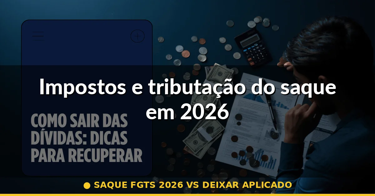 Impostos e tributação do saque em 2026 — saque fgts 2026 vs deixar aplicado