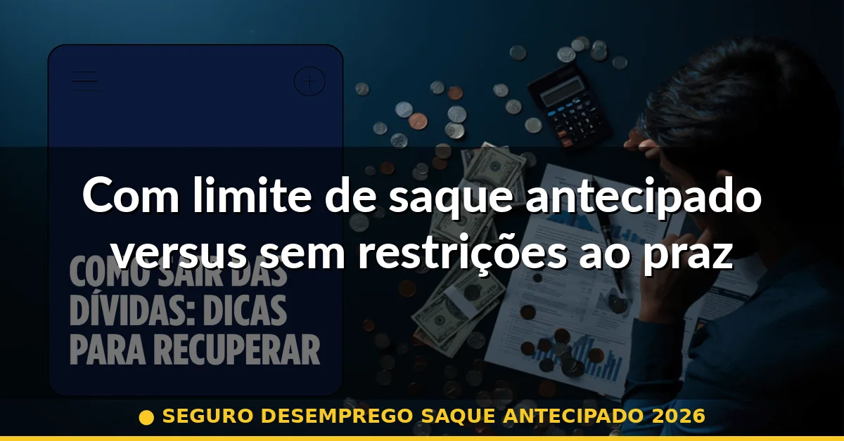 Com limite de saque antecipado versus sem restrições ao prazo — seguro desemprego saque antecipado 2026