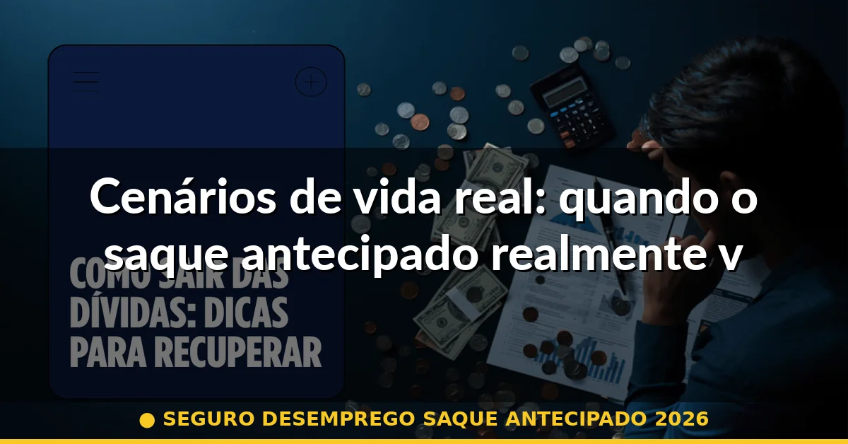 Cenários de vida real: quando o saque antecipado realmente vale a pena — seguro desemprego saque antecipado 2026