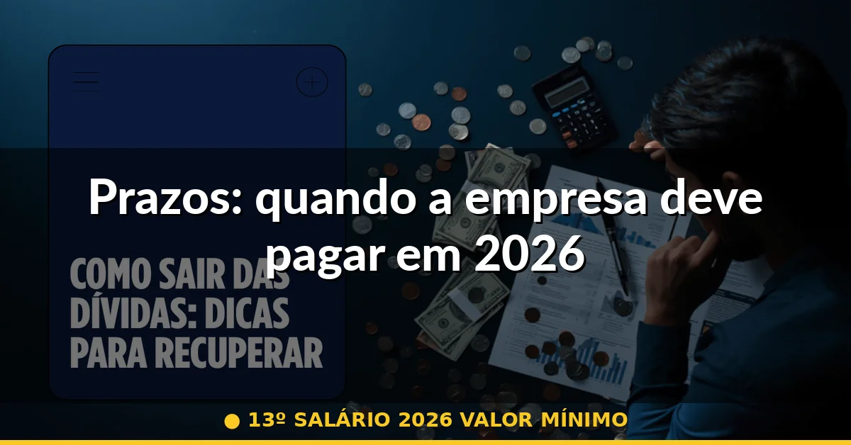 Prazos: quando a empresa deve pagar em 2026 — 13º salário 2026 valor mínimo