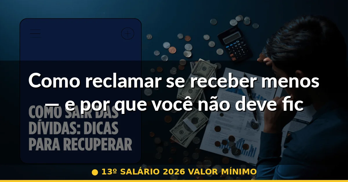 Como reclamar se receber menos — e por que você não deve ficar em silêncio — 13º salário 2026 valor mínimo