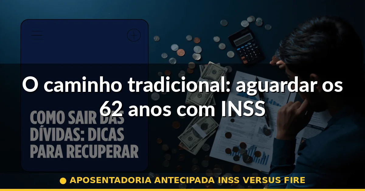 O caminho tradicional: aguardar os 62 anos com INSS — aposentadoria antecipada inss versus fire