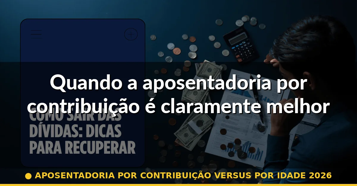Quando a aposentadoria por contribuição é claramente melhor — aposentadoria por contribuição versus por idade 2026
