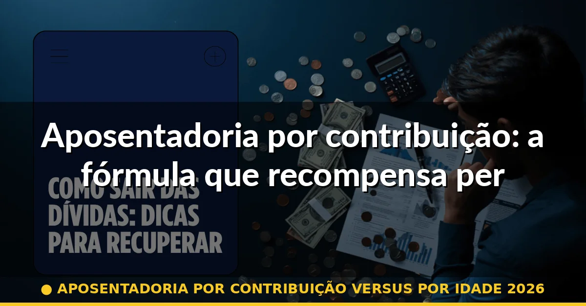 Aposentadoria por contribuição: a fórmula que recompensa persistência — aposentadoria por contribuição versus por idade 2026