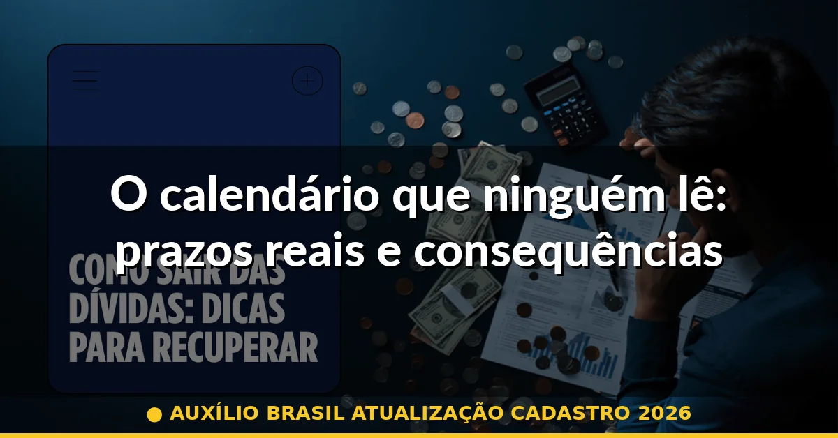 O calendário que ninguém lê: prazos reais e consequências — auxílio brasil atualização cadastro 2026