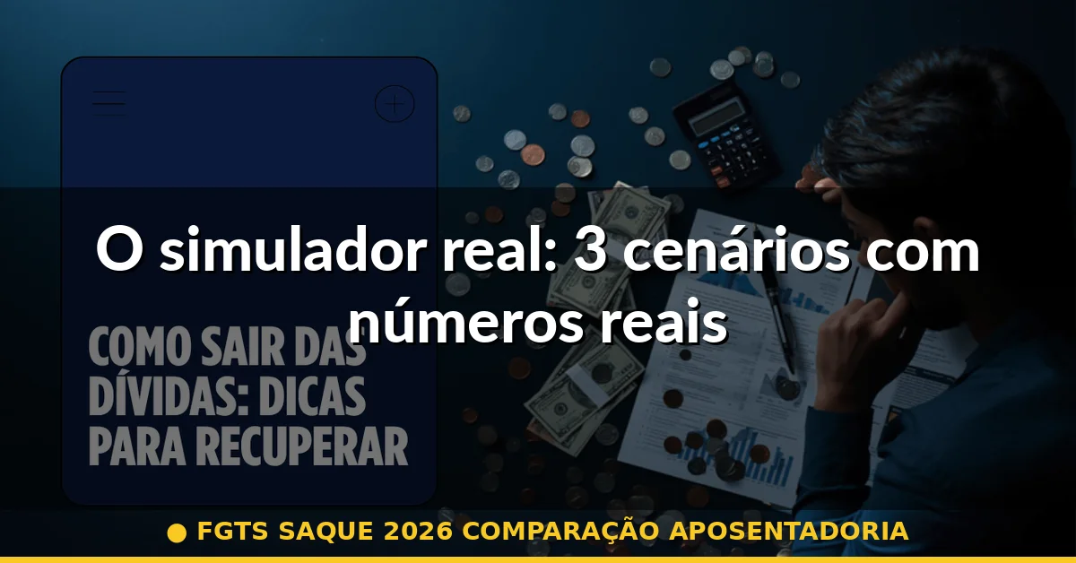 O simulador real: 3 cenários com números reais — fgts saque 2026 comparação aposentadoria
