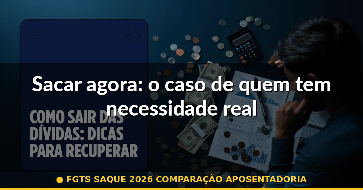 Sacar agora: o caso de quem tem necessidade real — fgts saque 2026 comparação aposentadoria