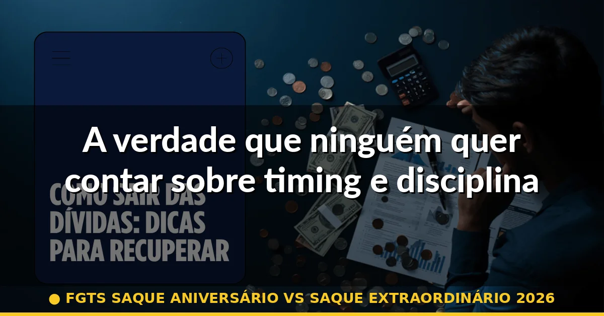 A verdade que ninguém quer contar sobre timing e disciplina — fgts saque aniversário vs saque extraordinário 2026