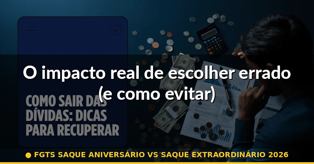 O impacto real de escolher errado (e como evitar) — fgts saque aniversário vs saque extraordinário 2026