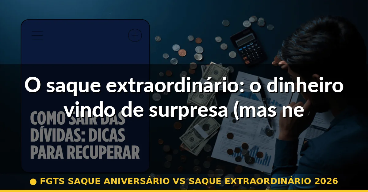 O saque extraordinário: o dinheiro vindo de surpresa (mas nem sempre) — fgts saque aniversário vs saque extraordinário 2026