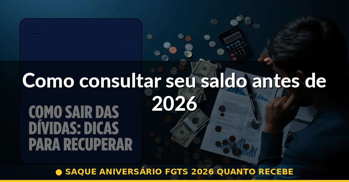 Como consultar seu saldo antes de 2026 — saque aniversário fgts 2026 quanto recebe