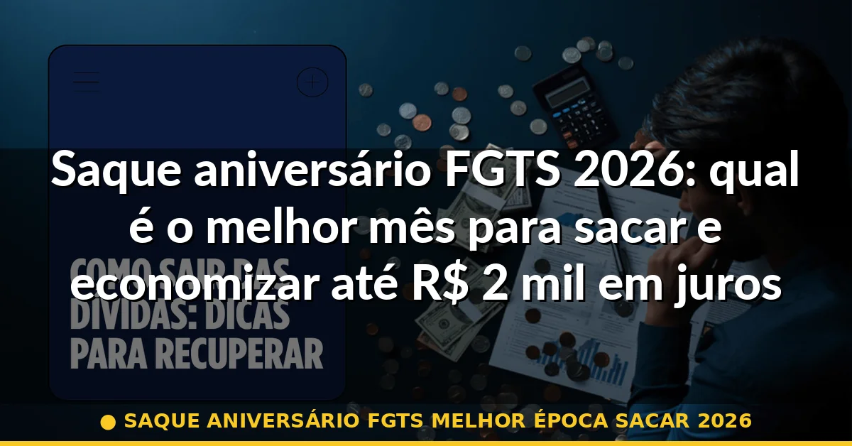 saque aniversário fgts melhor época sacar 2026 — Guia completo 2026