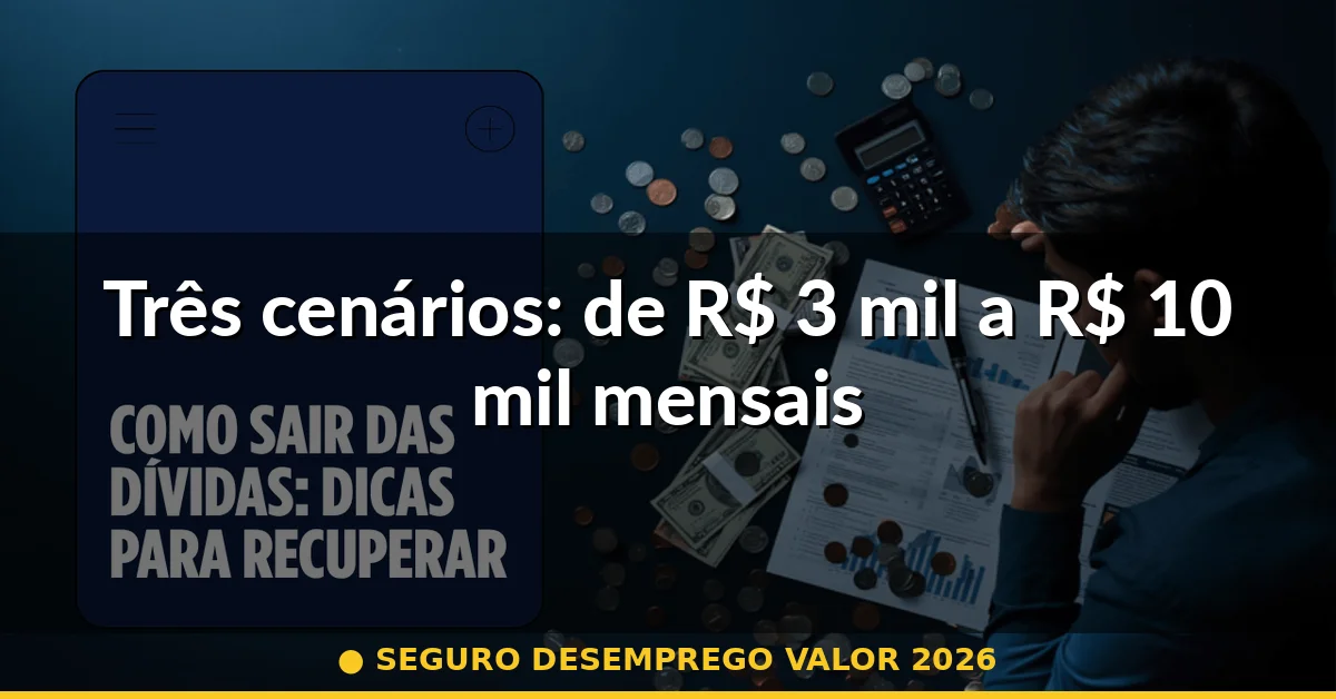 Três cenários: de R$ 3 mil a R$ 10 mil mensais — seguro desemprego valor 2026