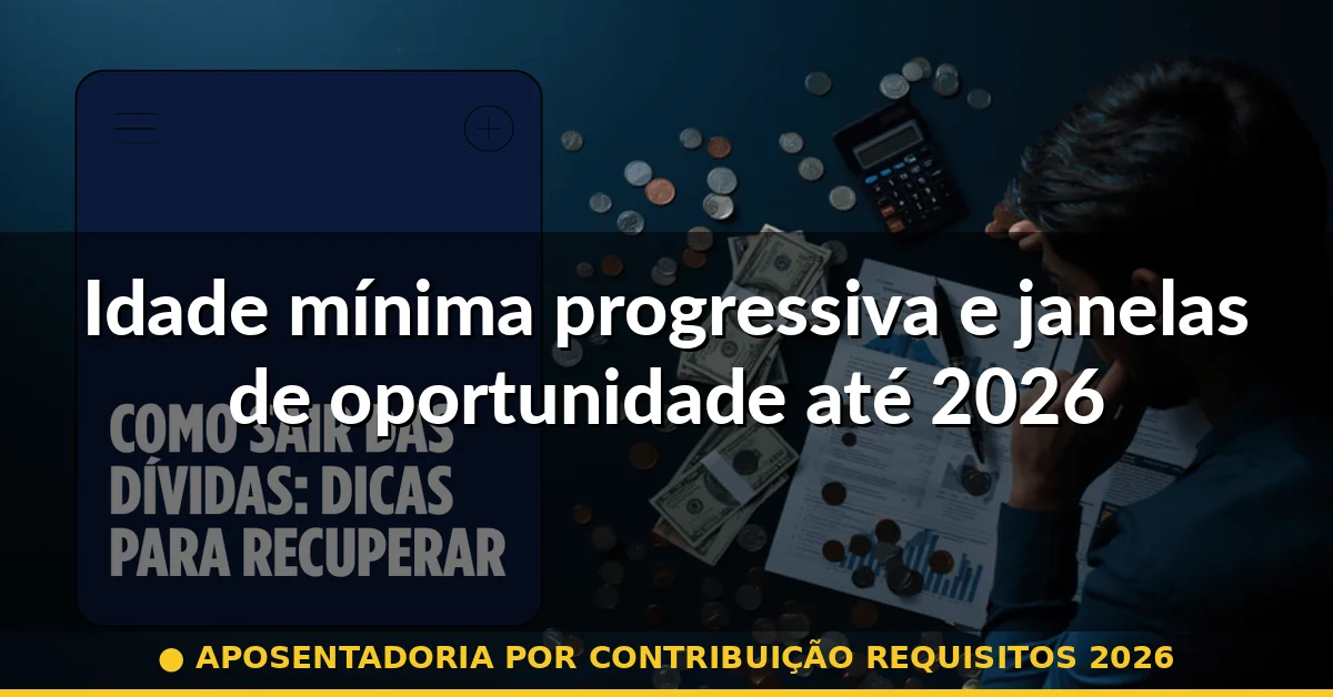 Idade mínima progressiva e janelas de oportunidade até 2026 — aposentadoria por contribuição requisitos 2026