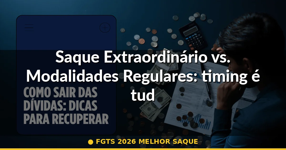 Saque Extraordinário vs. Modalidades Regulares: timing é tudo — fgts 2026 melhor saque
