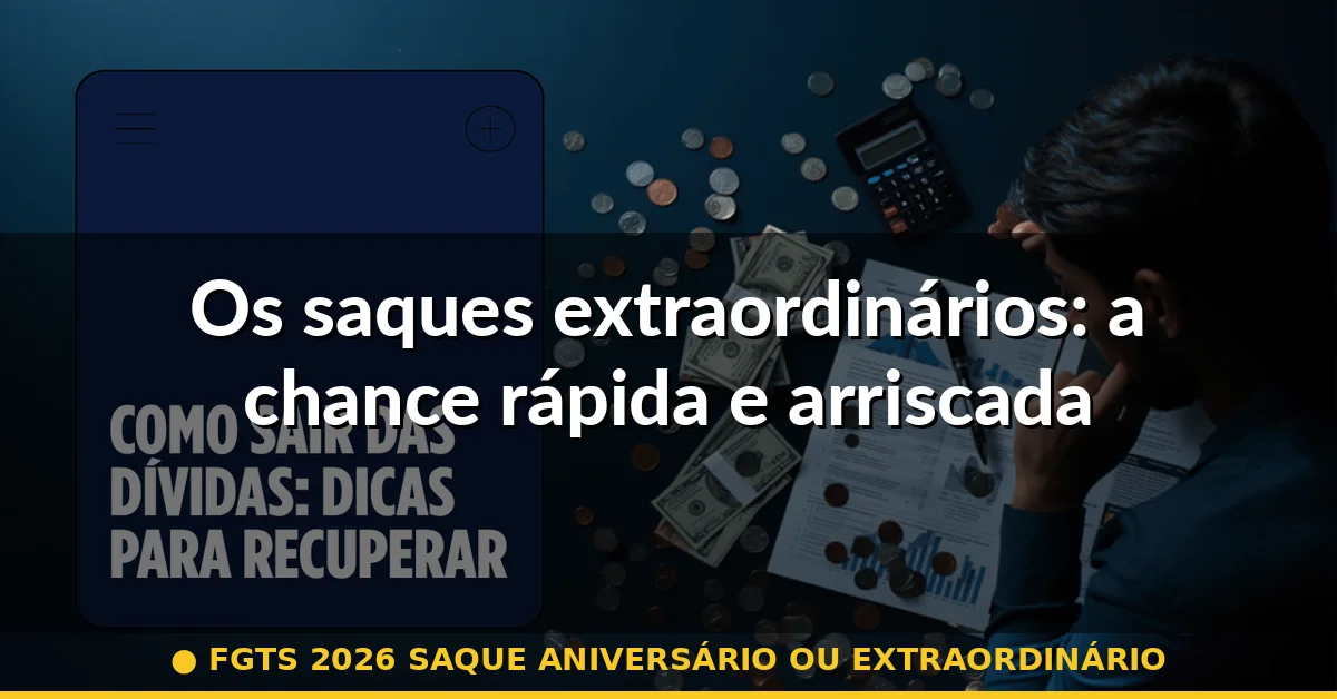 Os saques extraordinários: a chance rápida e arriscada — fgts 2026 saque aniversário ou extraordinário