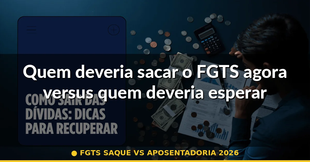 Quem deveria sacar o FGTS agora versus quem deveria esperar — fgts saque vs aposentadoria 2026