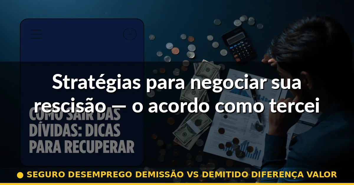 Stratégias para negociar sua rescisão — o acordo como terceira via — seguro desemprego demissão vs demitido diferença valor