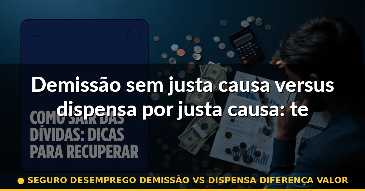 Demissão sem justa causa versus dispensa por justa causa: terreno perigoso — seguro desemprego demissão vs dispensa diferença valor